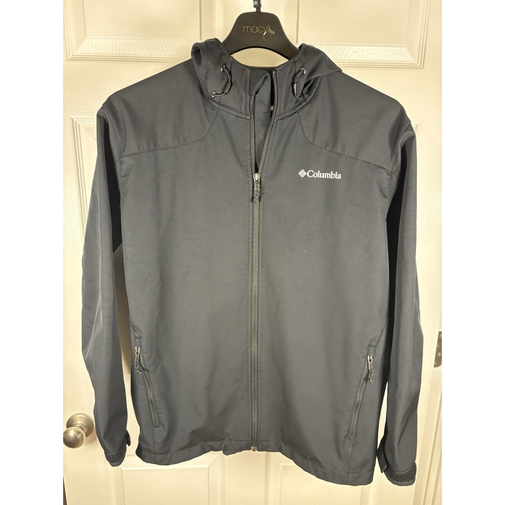Vintage Columbia XM6803 Softshell Jacket XL Black Fleece Lined Hooded